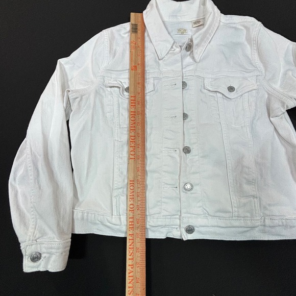 Levi Strauss Signature Gold Women's White Denim Trucker Jacket XL - Picture 4 of 9